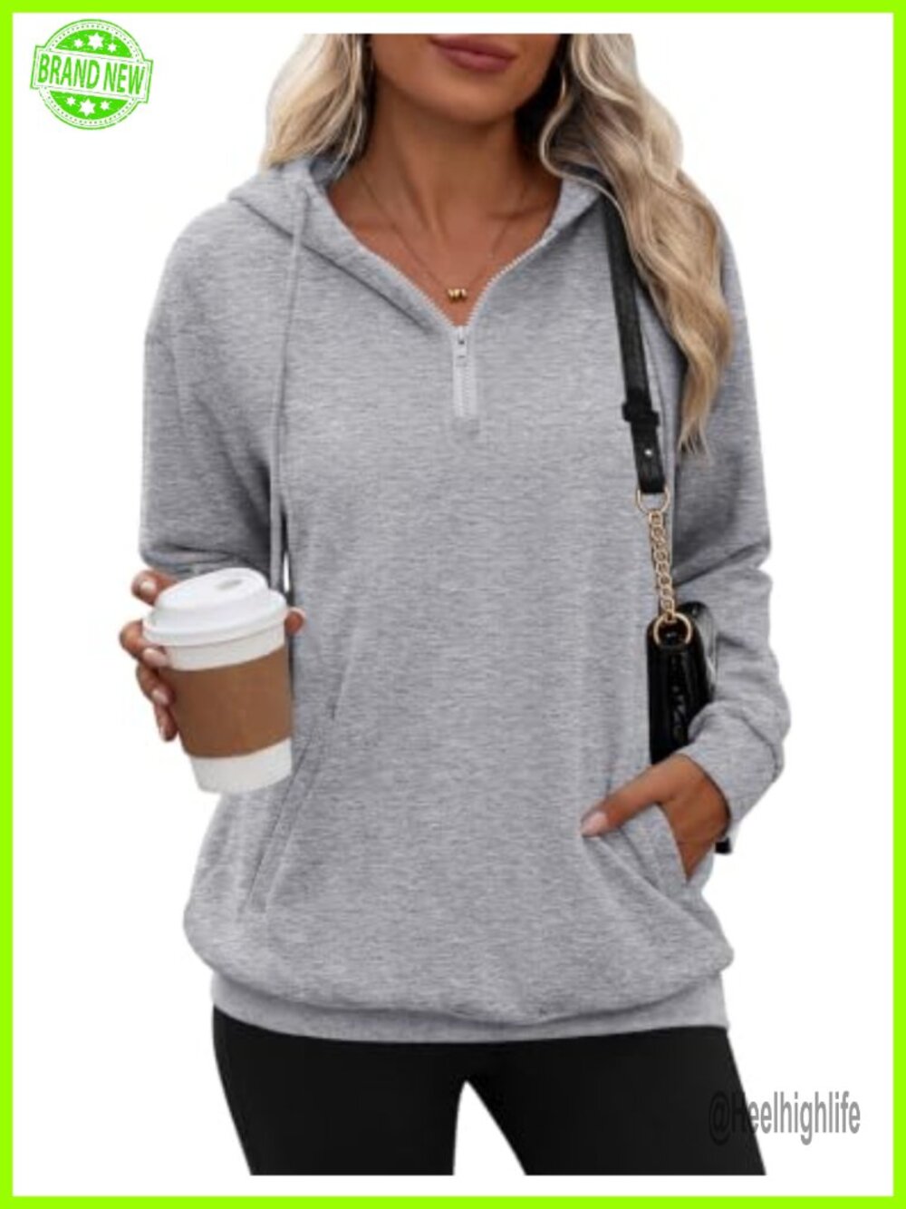 Zeagoo Women's Half Zip Oversized Sweatshirt Hoodie